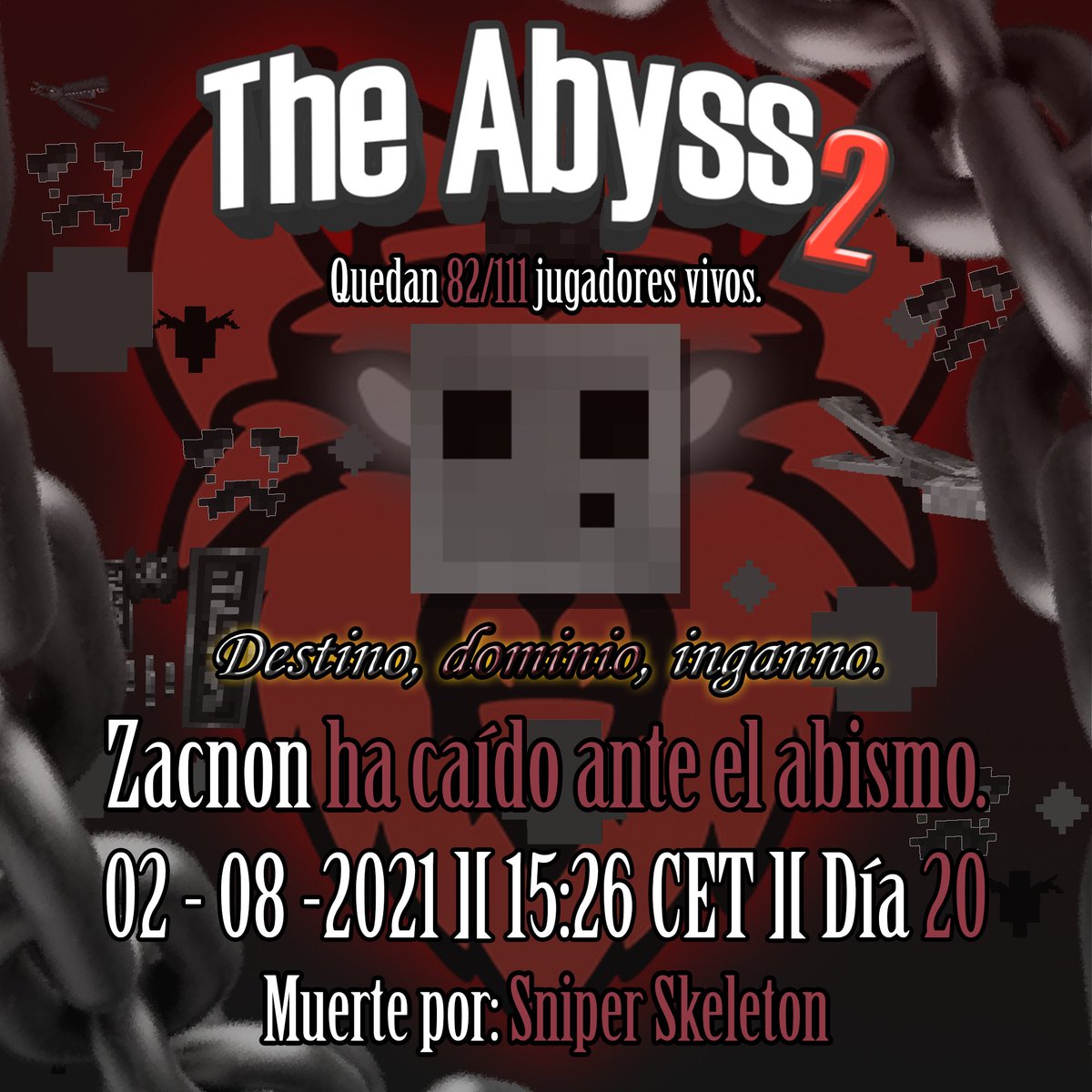 #TheAbyss2SMP.

💀 Muerte Nº29 de TheAbyss2SMP:
🔥 "Zacnon was shot by Sniper Skeleton." 🔥