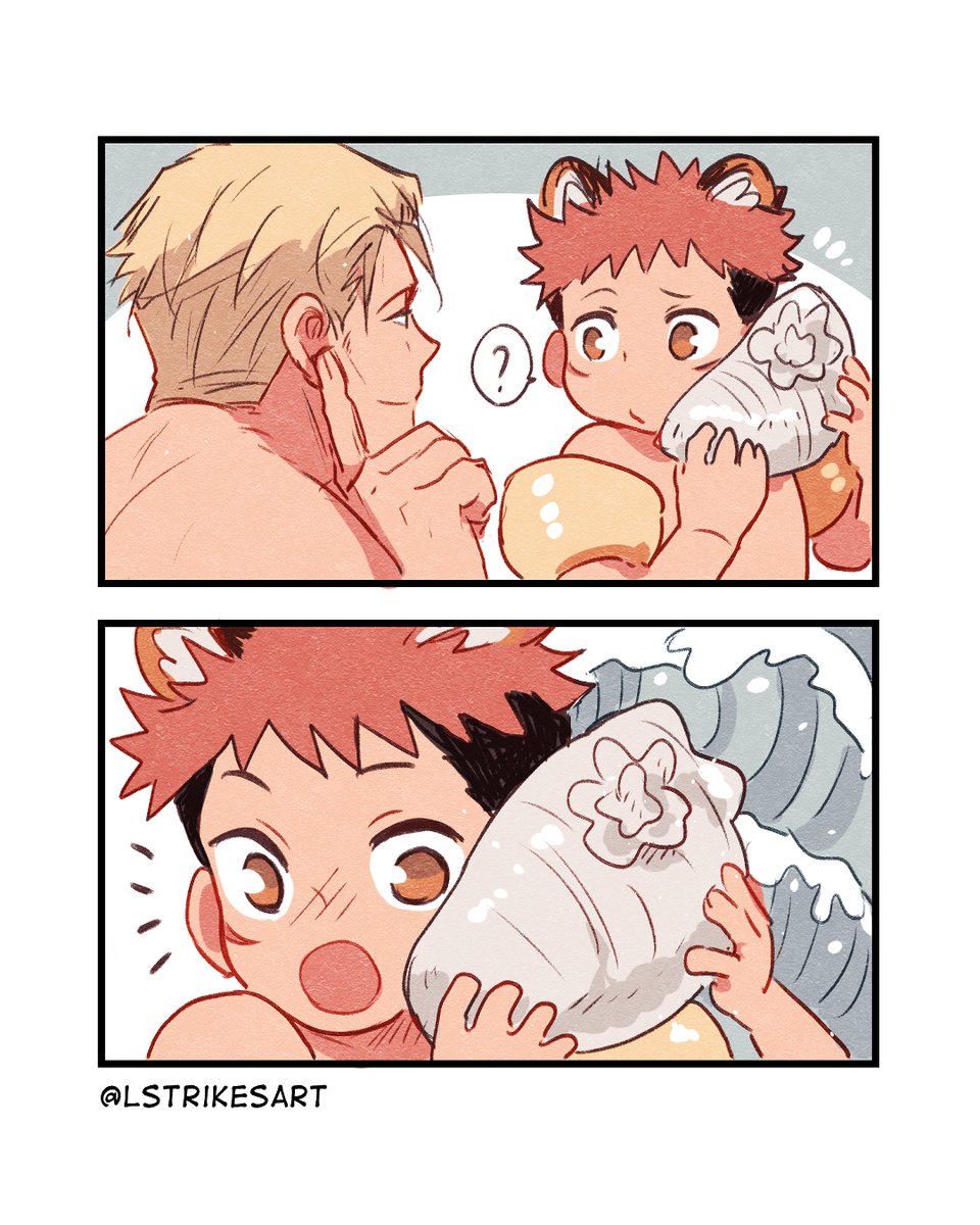 #jjk Tiger Cub AU: day at the beach 🏖️ part 2 