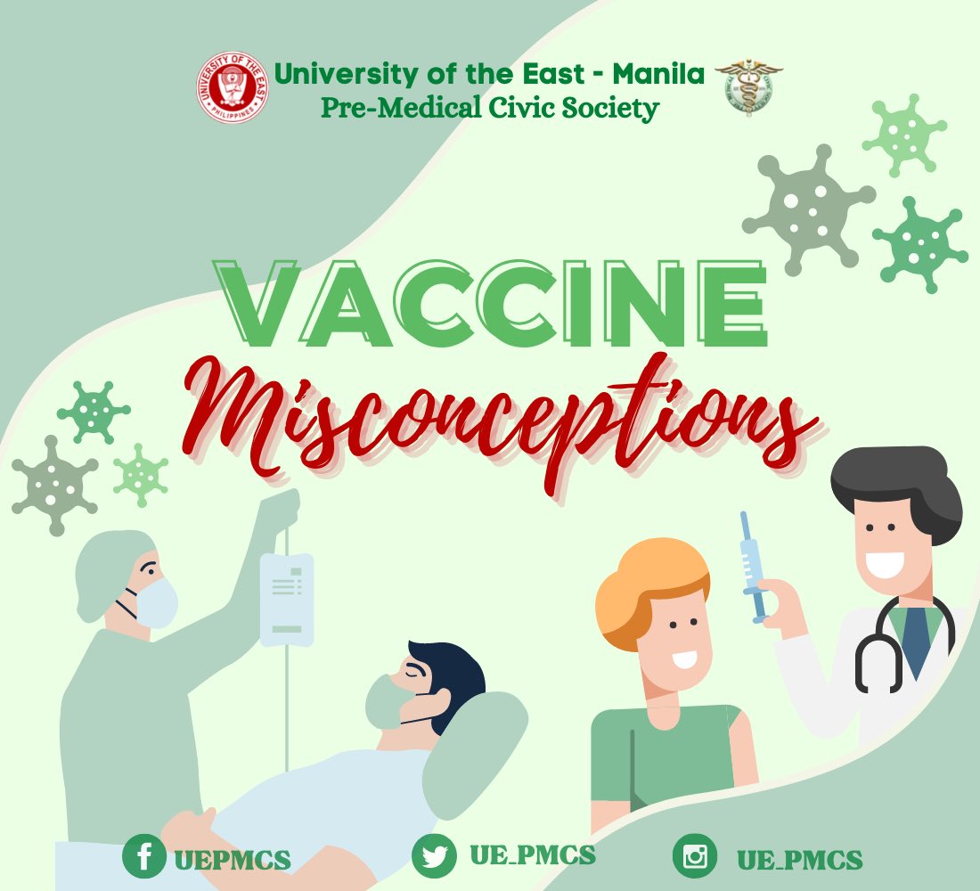 UE_PMCS's tweet photo. Good day fellow warriors.
Here are some vaccine misconceptions that we always heard and read online. We did fact-checking for you not to be anxious about getting a vaccine. So what are you waiting for? Get vaccinated now!
#magpaBakunaka
#UEPMCS
#HaynayanSaSilangan https://t.co/sRmBBgIOMW