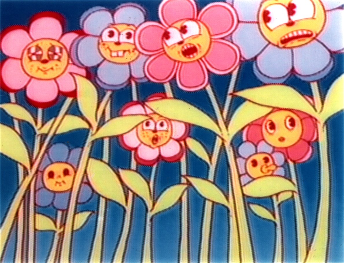 MossMoon's tweet photo. it's #MTV40thAnniversary and since my friends from #MTVAnimation are posting pics, here’s my throwback '95 #VideoMusicAwards package animation I made back then using my flower characters l created in '94 before #takashimurakami started using the flowers. Happy Birthday, #MTV!🥳 https://t.co/hCcWGeSx0j