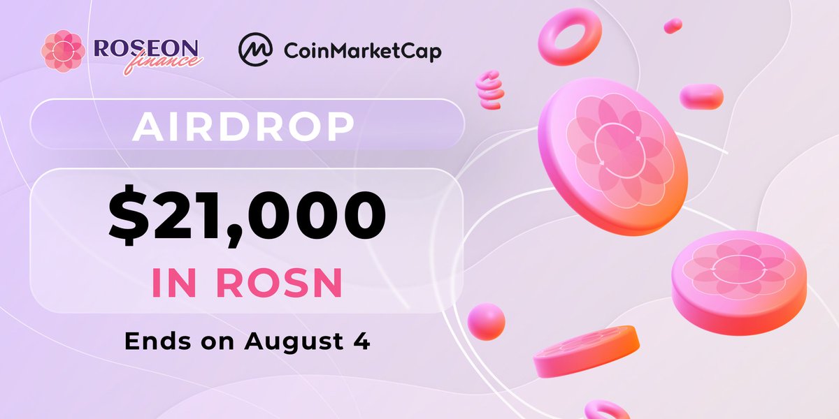 RoseonExchange's tweet photo. ⏰ We'll close #Airdrop campaign at 9 AM (UTC) today. 💰 Don't miss the chance to share $21K in $ROSN 💰

Start here 👉 https://t.co/NoRV5PCf4N
Check 👉https://t.co/rF8Ez0a8QH

#Roseon $ROSN #BSC #CMC #DeFi #NFT https://t.co/DXP7YnOUNJ