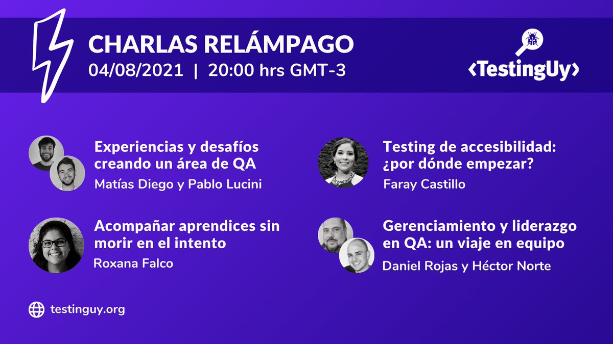 ⚡️ ¡No te pierdas mañana las próximas charlas relámpago en <a href="/testingUY/">TestingUy</a> 2021! ➡️ eventbrite.com/e/testinguy-20… #testinguy