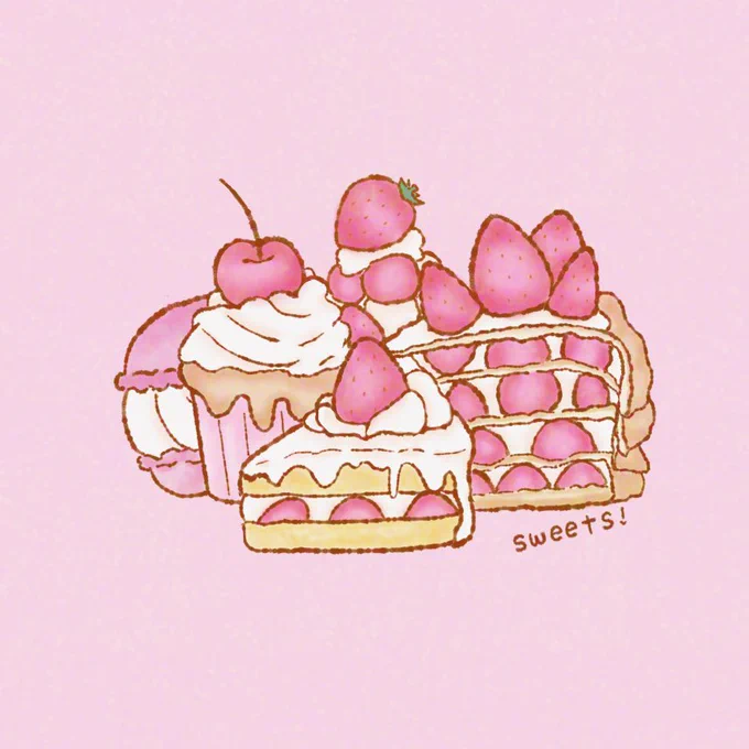 スイーツ×スイーツ#イラスト #illustration 