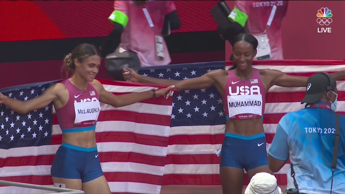 NBCOlympics's tweet photo. Iron sharpens iron.

Muhammad makes McLaughlin better. McLaughlin makes Muhammad better.

Gold and silver in the women's 400m hurdles final. #TokyoOlympics x @TeamUSA https://t.co/a9EXpdvSnI
