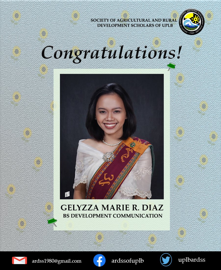 uplbardss's tweet photo. Society of Agricultural and Rural Development Scholars of UPLB would like to extend its warmest congratulations to our dearest brods and sisses who are part of  graduating Class of 2021! https://t.co/fIjS7w13BN