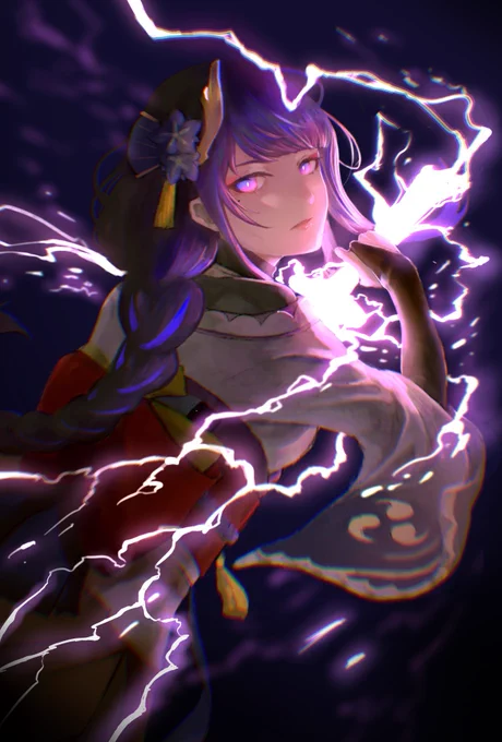 雷電将軍描けば出るって聞いたんです#原神 #原神イラスト 
