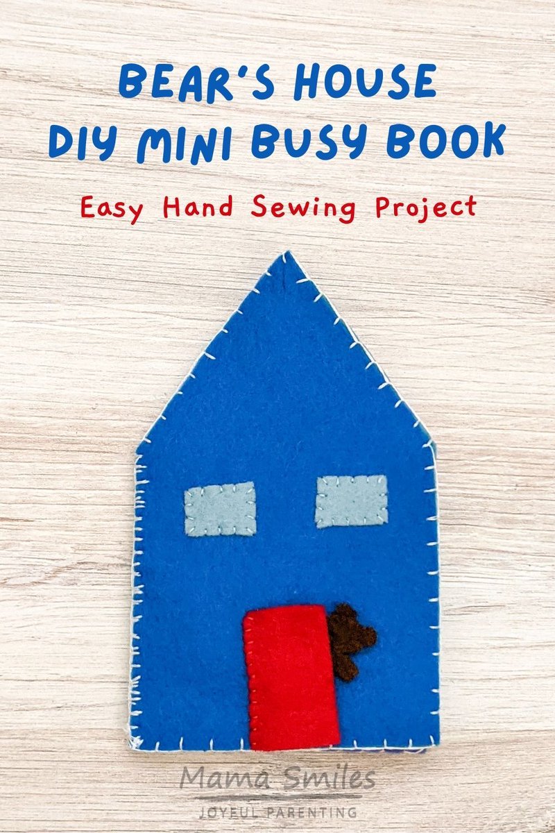 pragmaticmom's tweet photo. Sew a mini busy book with this simple sewing tutorial. All you need is a little felt and a needle and thread to bring bear's house to life! #sewingtutorial #busybook #kidsactivities #diy https://t.co/W3yXqiasxi via @mamasmiles https://t.co/0sVIR0OiIg