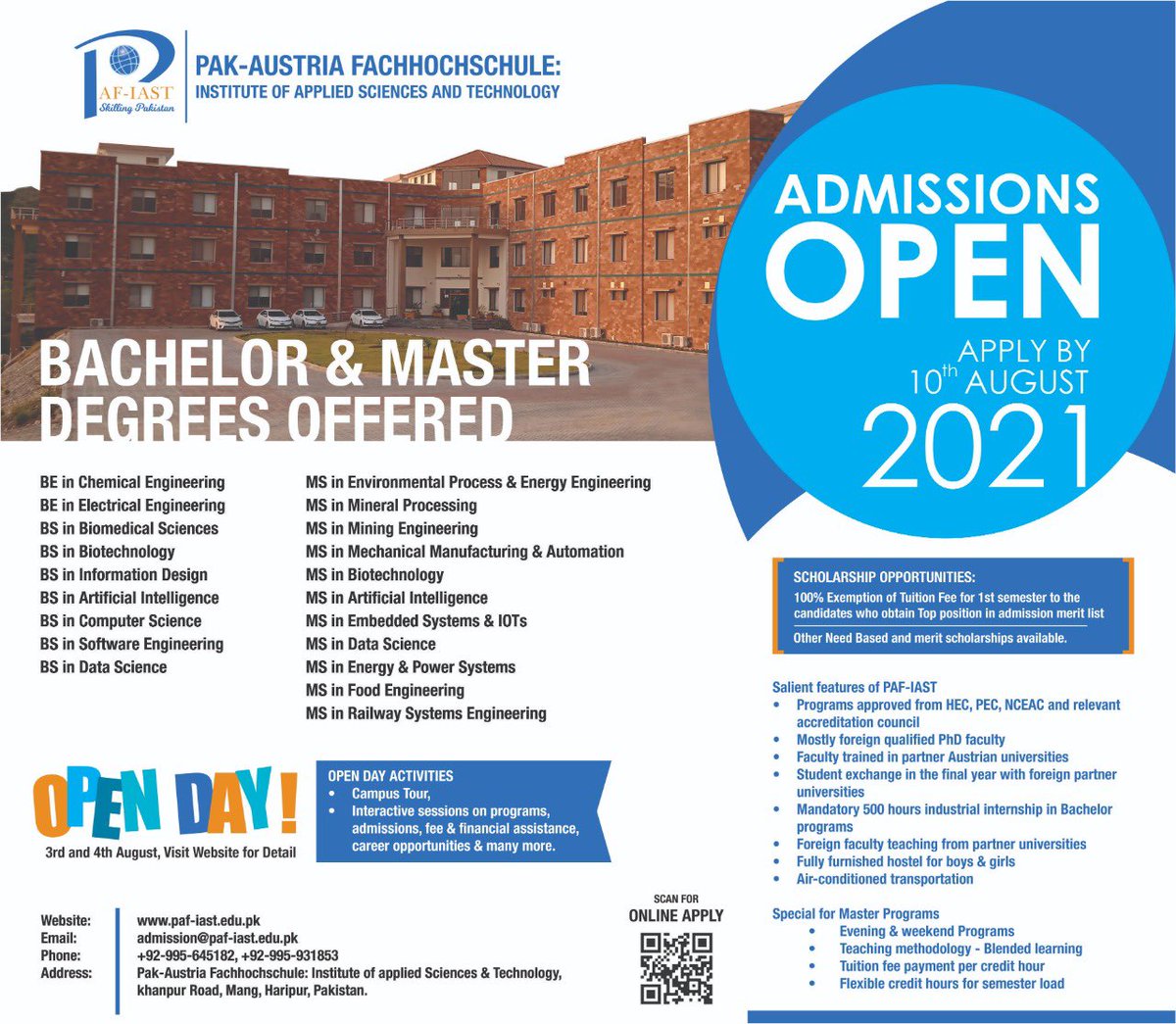 PAFIAST's tweet photo. Admissions Open 2021 https://t.co/IB4PcIhEIH