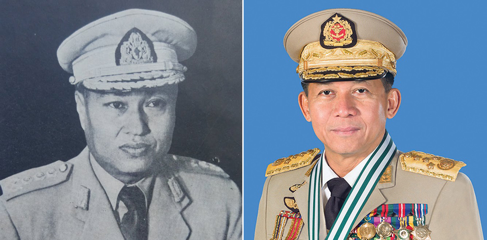 KenRoth's tweet photo. Some see parallels between Myanmar Senior General Min Aung Hlaing's coup and the actions of Ne Win. Let's hope they are wrong. Ne Win's dictatorship lasted 26 years. https://t.co/phBiyD0ODf https://t.co/3RtKES4r53