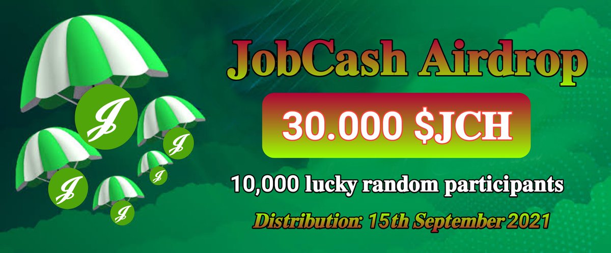 💵JobCash Airdrop is live !!!

🏮Welcome to JobCash official Global Community

Participate in our Airdrop and earn to 30 JCH (~$3) tokens for doing tasks and 0.3 JCH tokens for each referral.

Join our airdrop bot here:
t.me/JobcashAirdrop…