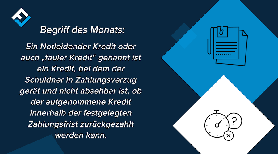 Passend zu unserer letzten #Newsletter Ausgabe stellen wir den Begriff "Notleidender Kredit" vor.

Wenn Sie in Zukunft mehr über aktuelle Themen lesen wollen, dann melden Sie sich jetzt für den Newsletter an:bit.ly/3yshrhJ
#Fincompare #fintechs #kmus #smebusiness #kredit