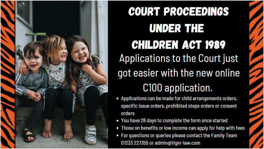 TigerLawUK's tweet photo. Applications to the Court just got easier with the new online C100 application.
#familylaw #court #familycourt #familylawyers #childrenact #c100 #childarrangements #courts #courtproceedings #divorce #children #breakups #childmatters #childcontact https://t.co/gmMB6g8H80