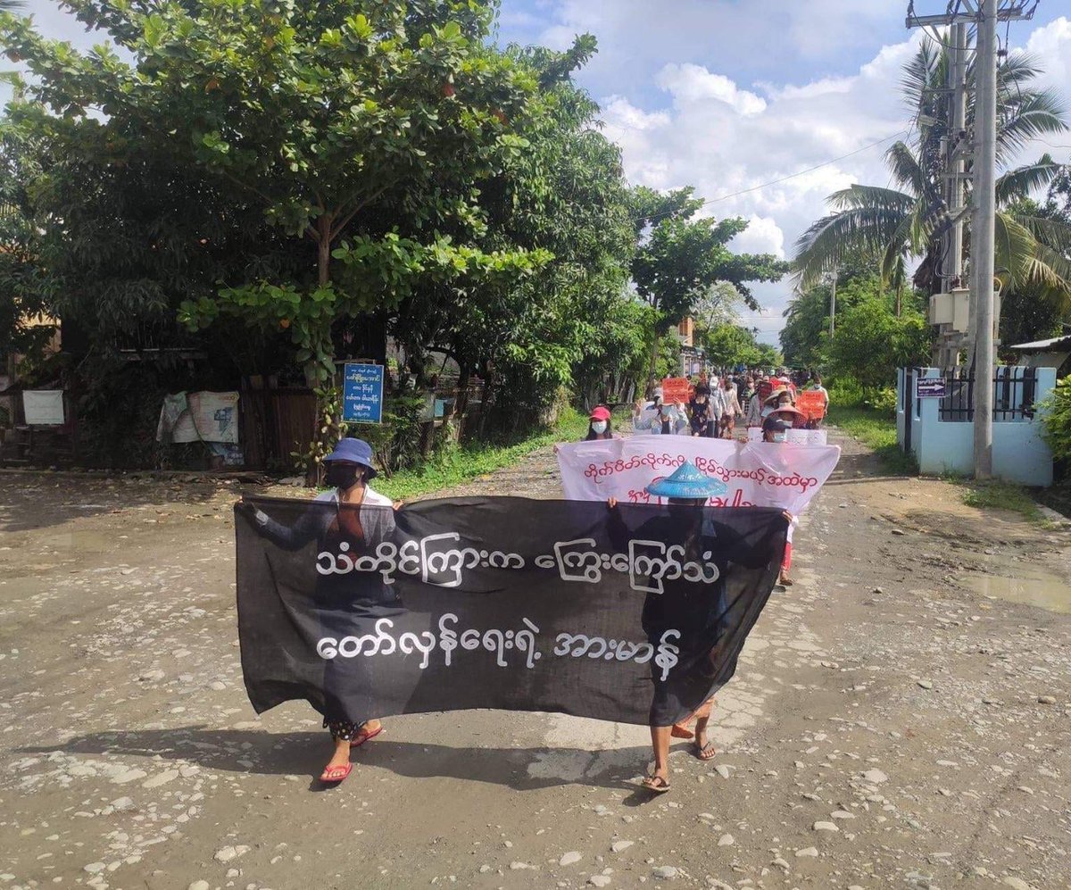Myanmar_Now_Eng's tweet photo. Despite Myanmar military junta's repeated attempts to crack down on anti-coup protests, residents of Kale, Sagaing, came out to march today (Aug 4). 

Photos: CJ

#WhatsHappeningInMyanmar https://t.co/joWAPsk8pz