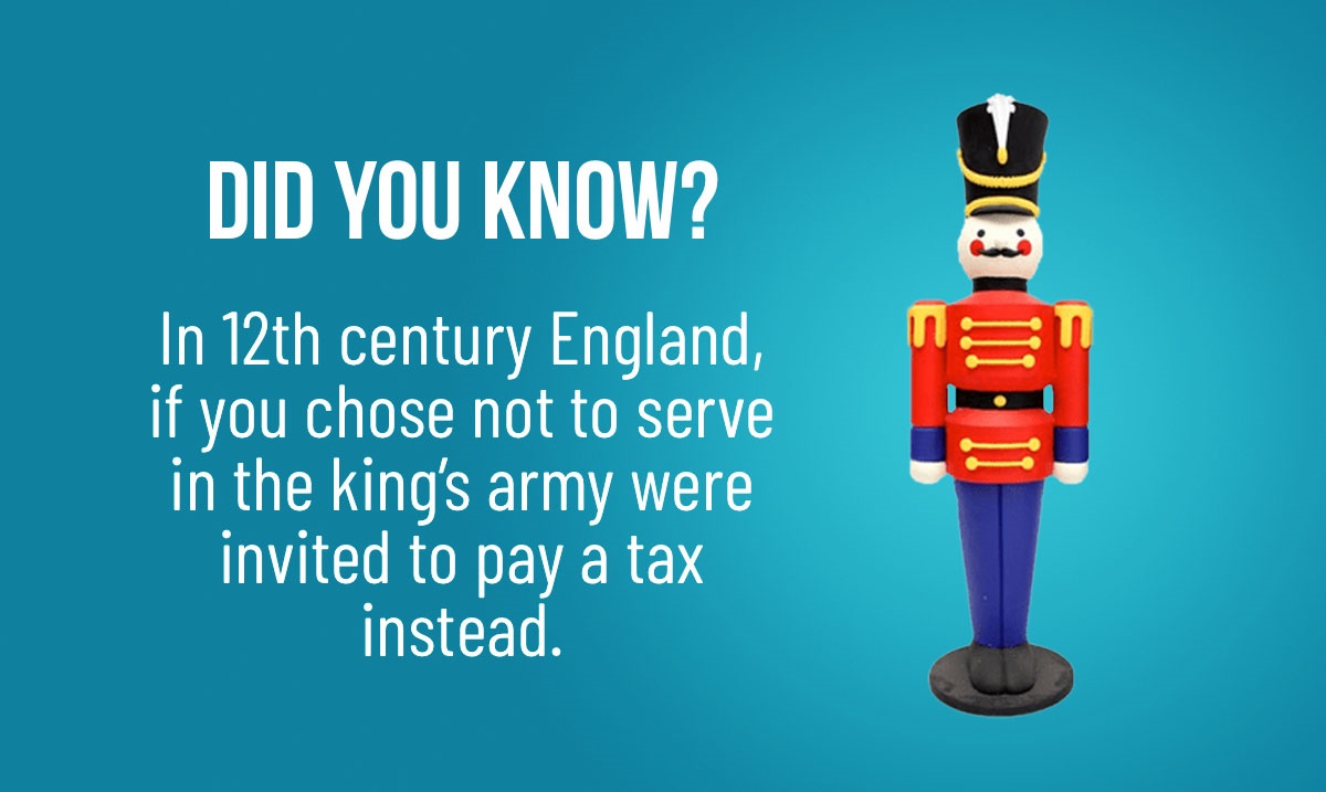 securedaudit's tweet image. In 12th century England, if you chose not to serve in the king’s army were invited to pay a tax instead. The money collected was used to hire mercenaries. #commerciallending #businessfinance #commercialfinance #Tax securedaudit.com