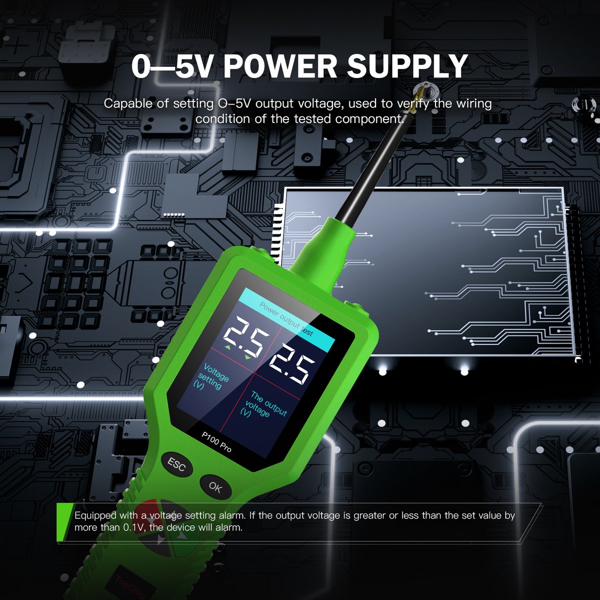 jdiag1's tweet photo. P100Pro(2)
1、External power supply: 12V or 24V powered by battery 
2、Minimum -Maximum working voltage: 9V-30V 
3、easuring voltage: 0.1V-100V
4、Resistance measurement range:1 ohm~200K ohm 
5、Active Current measuring range: 0~18A 
6、Maximum continuous current: 18A https://t.co/LFwjQ5JpeQ