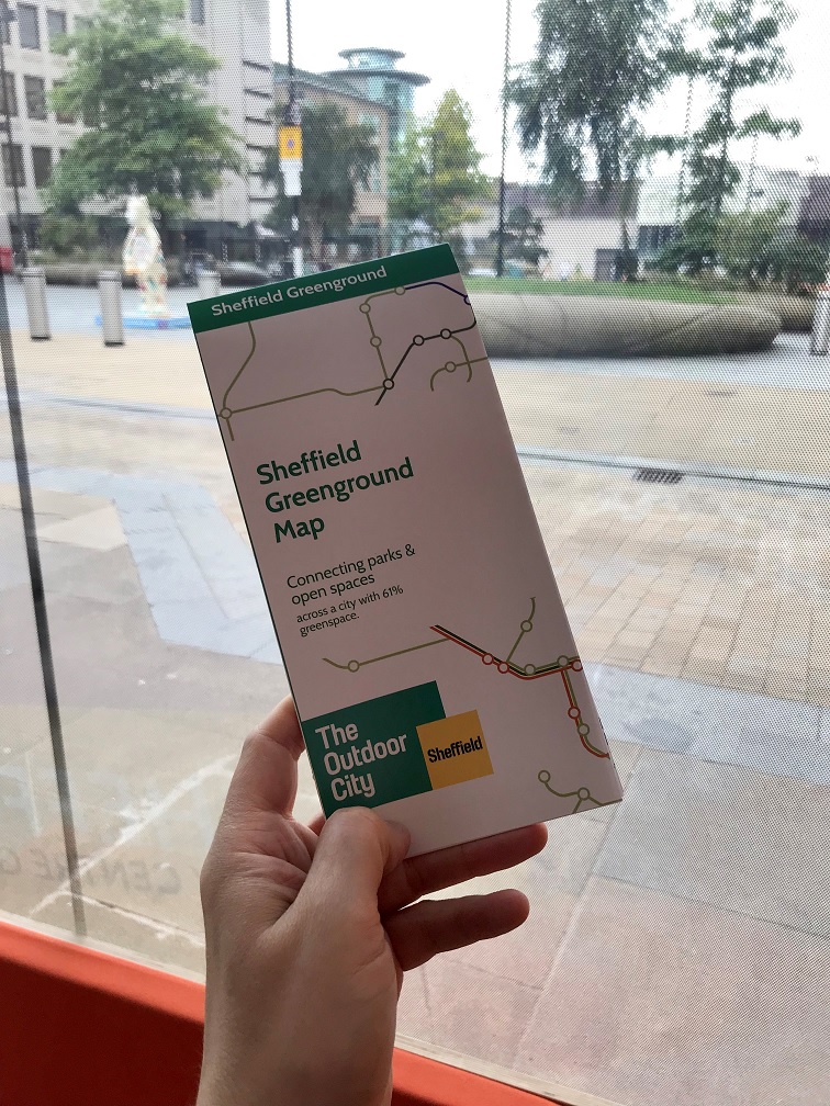 SheffieldBID's tweet photo. You can now pick-up your free copy of the new @theoutdoorcity 'Sheffield Greenground Map' from 'Bear Central' on Surrey Street ๐ #GreengroundMap https://t.co/jr8jeRuu5F