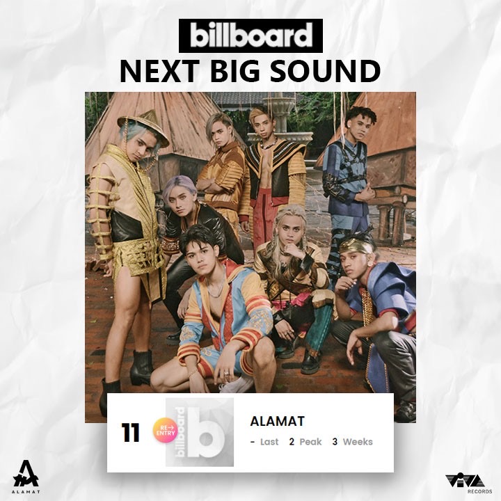 Official_ALAMAT's tweet photo. Alamat re-enters the Billboard Next Big Sound chart at Number 11! 🤎 https://t.co/HQnHCLQ3i1