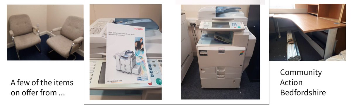 CVS in Bedfordshire (@cvsbeds) on Twitter photo Community Action Bedfordshire is offering several items free of charge to voluntary orgs due to the closure of their offices. Items will be available to view or pick up on Tues 10/ Weds 11 Aug. Email john@cabeds.org.uk to reserve or for further details.
cvsbeds.org.uk/assets/cvs/fil… Community Action Bedfordshire is offering several items free of charge to voluntary orgs due to the closure of their offices. Items will be available to view or pick up on Tues 10/ Weds 11 Aug. Email john@cabeds.org.uk to reserve or for further details.
cvsbeds.org.uk/assets/cvs/fil…