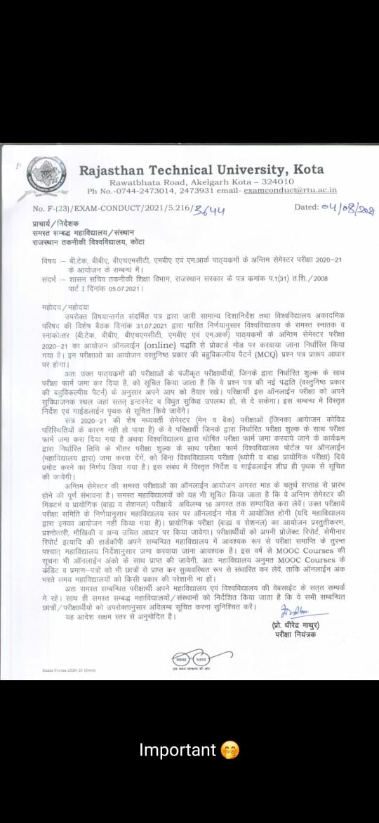 RtuUnion's tweet photo. Sabhi pass ho gaye final valo ke hi exam hinge sirf https://t.co/acAuNWEgf1