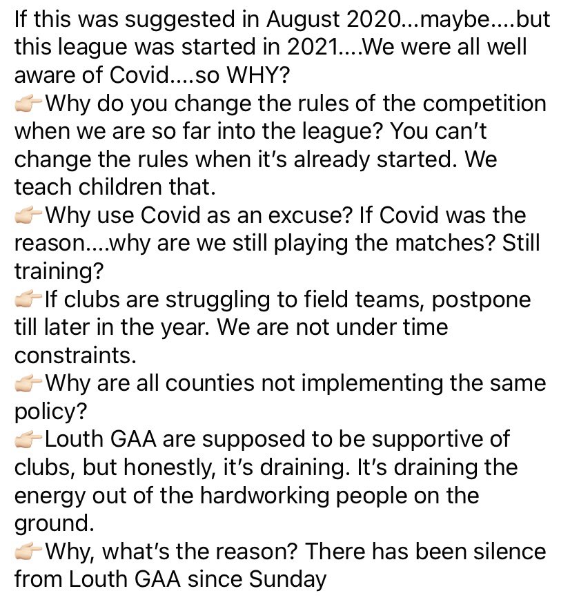 Shane Caulfield (@gaa__coach) on Twitter photo Utter mishandling of competition rule changes in <a href="/louthgaa/">Louth GAA</a>. Decided last week, after 7-8 weeks of games that promotion/relegation won't happen this year? Highlights contempt towards smaller clubs and a lot of unanswered questions <a href="/louthgaa/">Louth GAA</a> <a href="/IrishTimesSport/">Irish Times Sport</a> <a href="/keeferpc/">Stuart Carolan</a> <a href="/gaaleinster/">Leinster GAA</a> Utter mishandling of competition rule changes in <a href="/louthgaa/">Louth GAA</a>. Decided last week, after 7-8 weeks of games that promotion/relegation won't happen this year? Highlights contempt towards smaller clubs and a lot of unanswered questions <a href="/louthgaa/">Louth GAA</a> <a href="/IrishTimesSport/">Irish Times Sport</a> <a href="/keeferpc/">Stuart Carolan</a> <a href="/gaaleinster/">Leinster GAA</a>