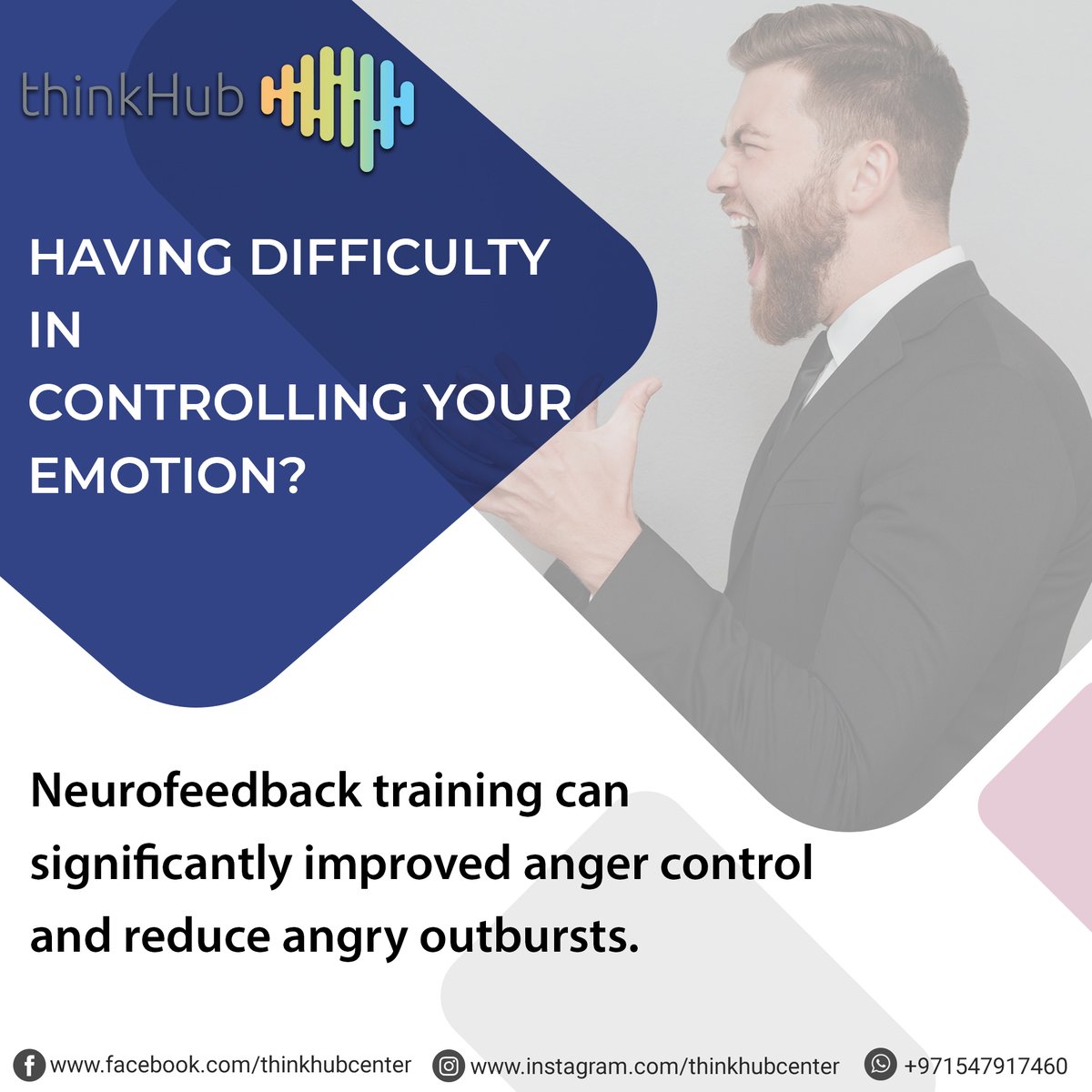 ThinkHubCenter's tweet photo. Neurofeedback can help change the feelings of anger.
https://t.co/fJYVRHJT47
Reach us at the Think Hub Center T: +971-4-345-7766. We are here to help you.
#thinkhub #mindability #neurofeedback #brain #mentalpower #memory #dubai #brainhealth #neuroscience #braintraining https://t.co/zkUYqprrb5