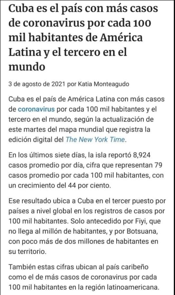 samsabea's tweet photo. #SOSCuba                                              Creo que somos el primero del mundo porque las cifras reales las ocultan como siempre han hecho con todo https://t.co/OaiZlFlrBm