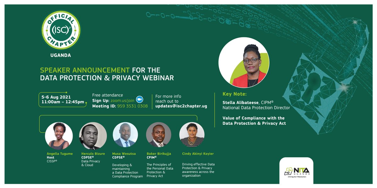 Image showing the speaker announcement for the data protection and privacy webinar series