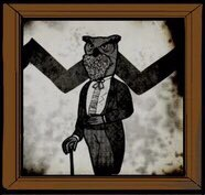 owloftheday's tweet photo. Today's Owl Character of the day is Mr. Owl from the Rusty Lake game series!! He is (probably) a Great Horned Owl. https://t.co/iovDmiH1q7