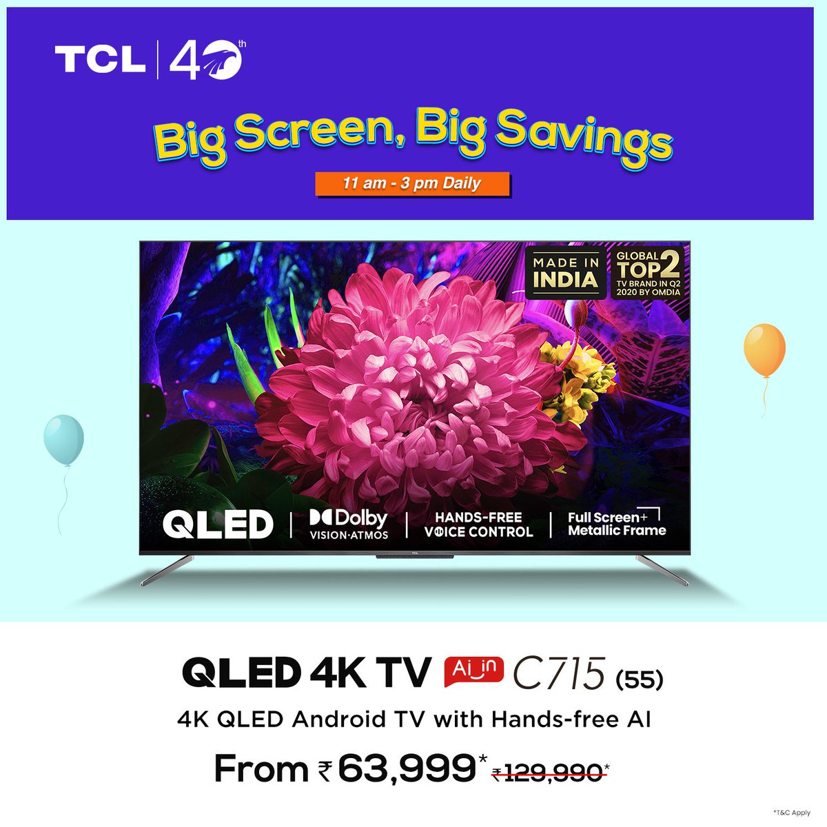 tcl_india's tweet photo. Day 2 of Super Member Days! 

Get the biggest savings on #TCL big screen #QLED and #4K TVs at the brand new #TCL online store. https://t.co/JlZk3hNPLg