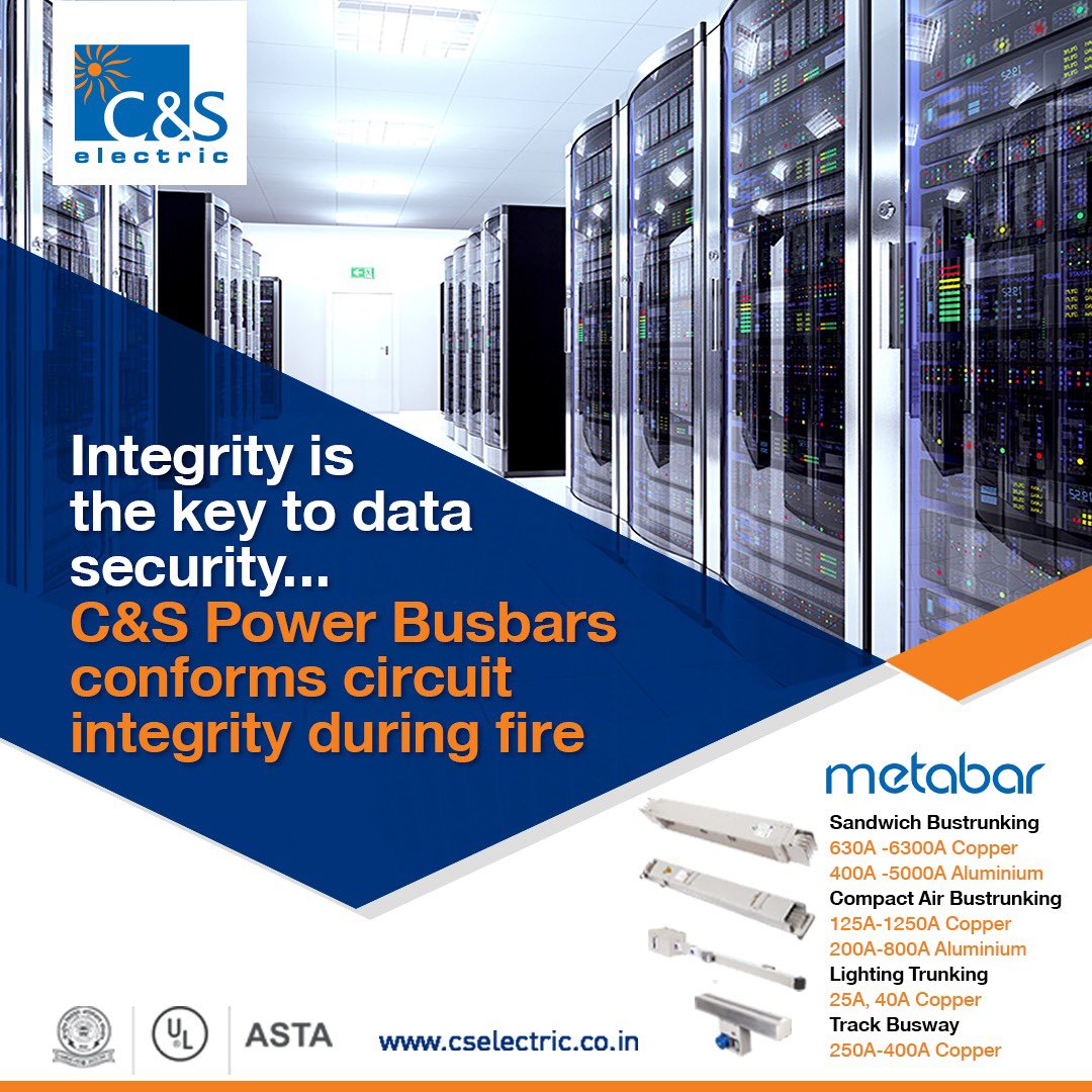cselectricltd's tweet photo. Circuit Integrity is the key to data security, C&S Electric Power Busbars conforms to fire integrity test for maintaining Circuit integrity for 2 hours under Stringent fire conditions upto 750° C
#Bustrunking #PowerBusbars #CSElectric https://t.co/v05V7DFHB2