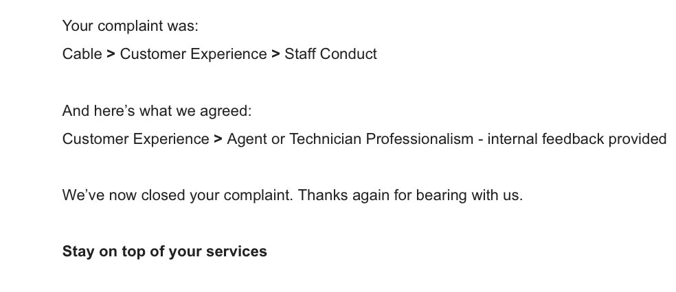 tashaj1984's tweet photo. Months of issues trying to upgrade to Virgin 360. So many phone calls and empty promises. Raised a complaint and it was closed before it was even looked at!! Agent even said can I close this, my answer was no, it’s not resolved and this is the email I get 🤦🏽‍♀️@virginmedia https://t.co/r57BhLO3jg