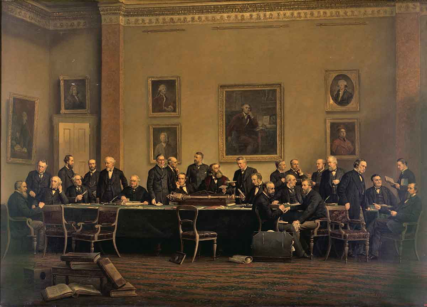 SocStreatham's tweet photo. #OTD  4 August 1833 surgeon John Croft was born. Surgeon at the Magdalen Hospital, Drewstead Rd. 
‘Croft's splints’,  named after him. Royal College of Surgeons Council (Croft 10th from left) #StreathamHistory #MagdalenHospital #Furzedown #SW16 #Streatham #LocalHistory #JohnCroft https://t.co/vE2CcLl8fk