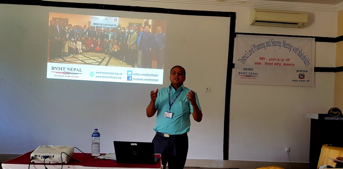_KritikaDixit's tweet photo. District Planning &amp; Sharing meeting kicks off in Nepalgunj. The meeting aims to share @BiratNepal programs &amp; activities under #DrOTS #TBRECOVERY #TARGETTB &amp; also to finalize protocols on #EPIDEMICINTELLIGENCE #TBRECOVERY projects in close consultation with district stakeholders. https://t.co/bkamFR4Lhh