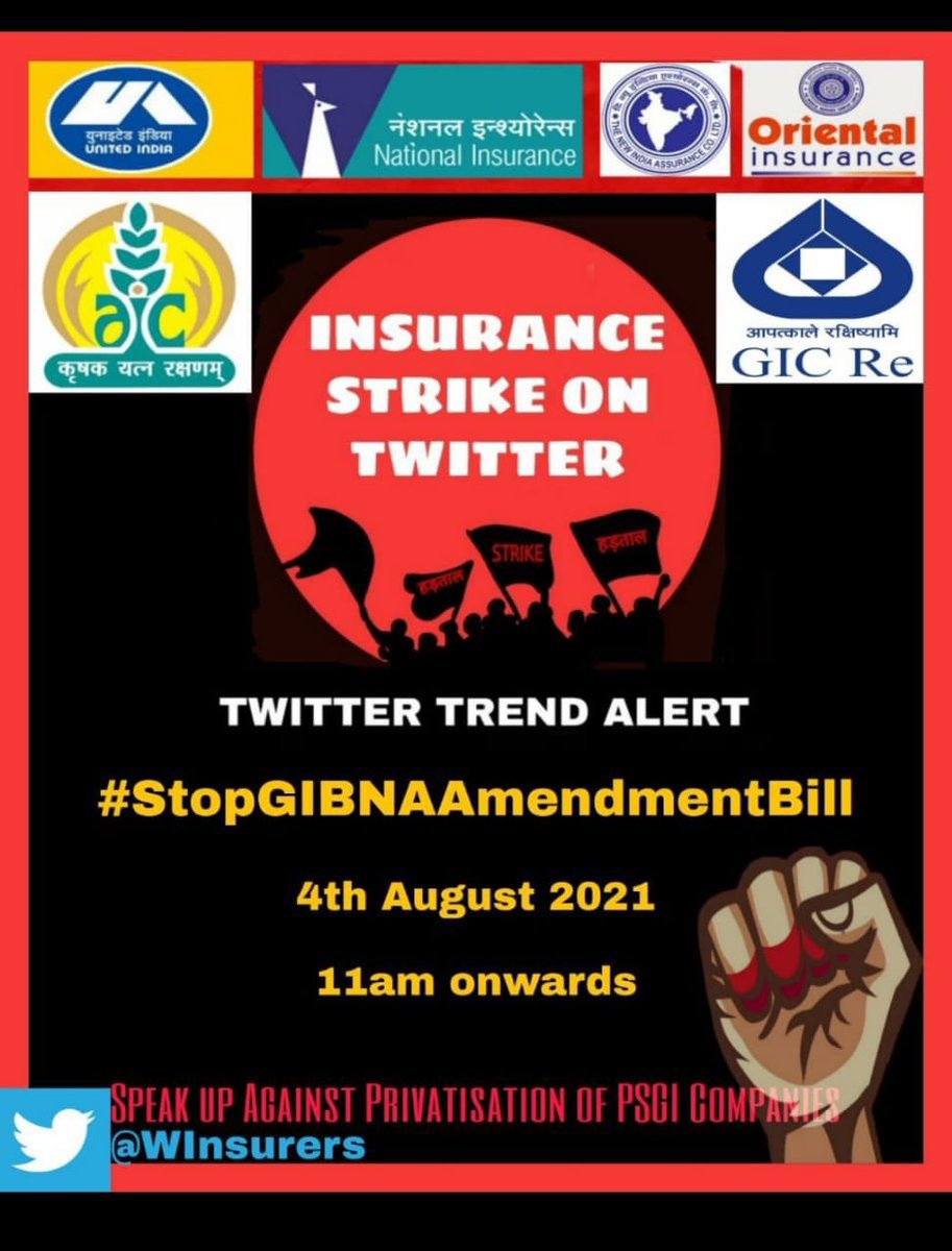 prkrsrivastava's tweet photo. Privatisation means more and more money in the pockets of oligopolies, low paying &amp; unrewarding jobs and unemployment.
#StopGIBNAAmendmentBill #StopPrivatizationofPSUs #GeneralInsuranceStrike #GIPSAWAGEREVISION https://t.co/1ZfwNXUWXG