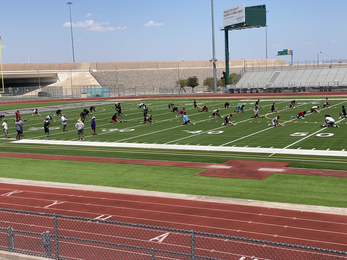 Our very first practice on our brand new field!!! Big thanks to our amazing Principal <a href="/jmditto/">Joel Ditto</a> for getting the job done!! We appreciate you and we are so grateful for all you do for <a href="/SilveradoHSLV/">Silverado HS</a> !!