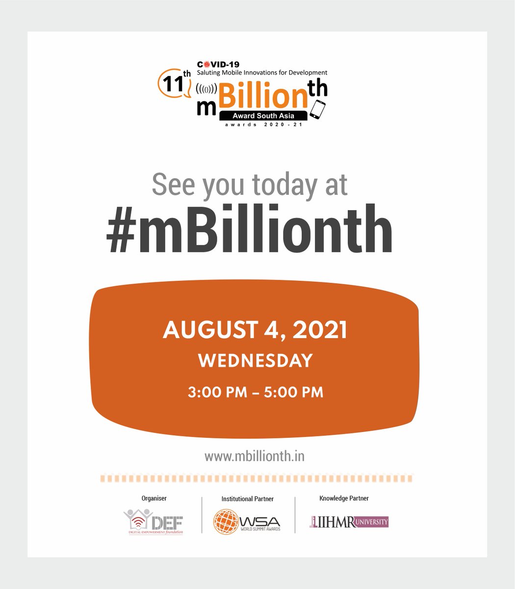 You are invited to join the event.

'𝐌𝐨𝐛𝐢𝐥𝐞 𝐈𝐧𝐧𝐨𝐯𝐚𝐭𝐢𝐨𝐧𝐬 𝐟𝐨𝐫 𝐂𝐨𝐯𝐢𝐝 𝐑𝐞𝐬𝐩𝐨𝐧𝐬𝐞, 𝐑𝐞𝐜𝐨𝐯𝐞𝐫𝐲 𝐚𝐧𝐝 𝐑𝐞𝐬𝐢𝐥𝐢𝐞𝐧𝐜𝐞'

Please click the link below to join the webinar: us06web.zoom.us/j/85713634703

#mBillionthAward #DEF
<a href="/OsamaManzar/">OsamaManzar</a>  <a href="/DEFindia/">DEFindia</a>