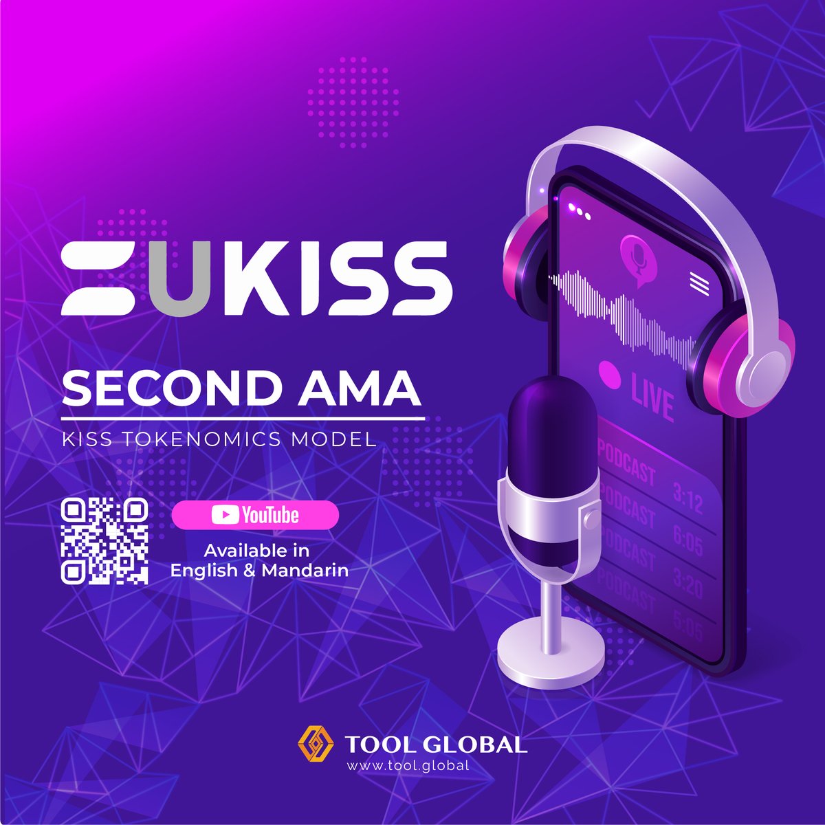 toolglobal's tweet photo. 🎙@SgUkiss Understand more about UKISS's tokenomics model on the Second UKISS AMA session where we invite James and Desmond from UKISS Technology, and Ben from WOLOT Foundation to bring us through the upcoming plans.
💋💋💋 https://t.co/CXiD7TdOOJ
#toolglobal #ukiss #AMA https://t.co/JThVXYaLfZ
