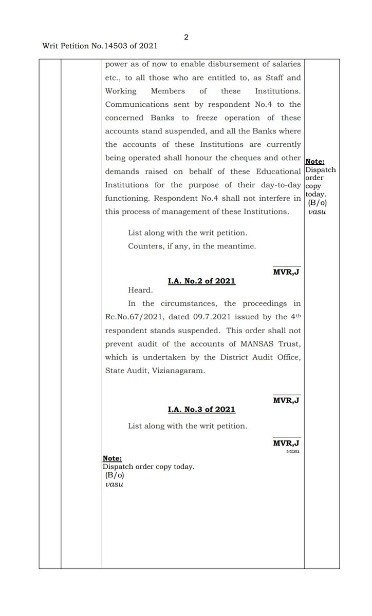 ram_pathivada's tweet photo. #wewantjustice
#saveMansas
#saveMVGR
@IDFC_Bank
@IDFCFIRSTBank
@IDFCFIRST_Help
#IDFCFirstBank
When every other bank deferred to honourable high court order&amp; accepted checks from signature authorized by high court order restored chairman,why is @IDFCFIRSTBank behaving differently? https://t.co/Qthp34IDZd
