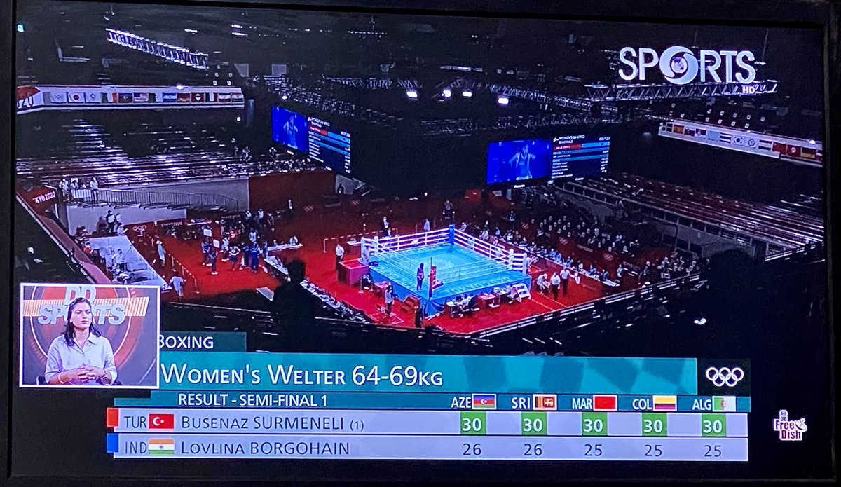 Aasbilawat's tweet photo. #Ind #LovinaBorgohain loses semifinal to Turkey’s 🇹🇷 #Surmeneli #Boxing Women’s Welterweight 64-69 kgs ..Bronze🥉 for her #TeamIndia #OlympicGames well done 👍 #LovlinaBorgohain https://t.co/Dhwbsf4zIW