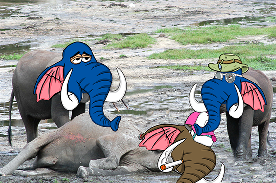 Ch4-4 Having lost the bananas Indra is no longer immortal and succumbs to rapid aging. In his dying moments he asks Moseki to fight to save the continent. 
#untamedelephants #nft #MosekiMompati
<a href="/ElephantNFTS/">Nick Martell</a> #elephantsfollowelephants #savetheelephants #boredbananas <a href="/bored_bananas/">Moved to Isle of NaN</a>