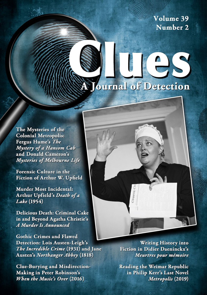 Sneak peek at cover of Clues 39.2 (2021) #AgathaChristie #ArthurUpfield #Australianliterature #janeausten #FergusHume #PeterRobinson #DidierDaeninckx #PhilipKerr #RaymondChandler #CrimeFiction #DetectiveFiction #urbanlit #gothic @OrlaDonnelly13 @pca_mystery