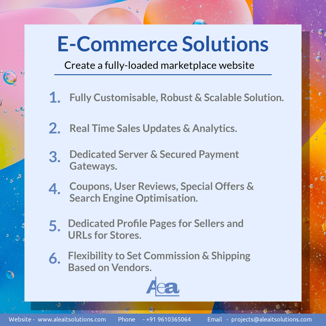 AleaIT's tweet photo. E-Commerce Solutions
➡️Create a fully-loaded marketplace website.
#alea #AleaITSolution #consultingagency #websitelaunch #productionmanager #programmingmemes https://t.co/I7mYiy2xoO