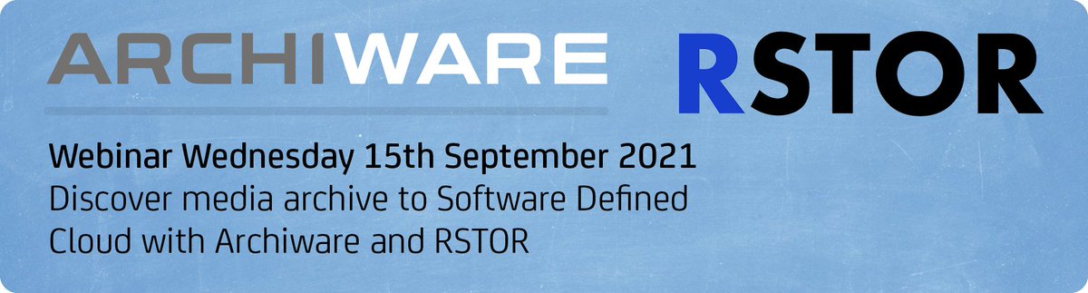 Coming up next month: Join us for our Webinar Wednesday to discover #media #archive to software defined #cloud with Archiware and <a href="/rstor_io/">RSTOR - now part of PacketFabric</a> Register for one of two sessions for the EU and US here: archiware.com/events