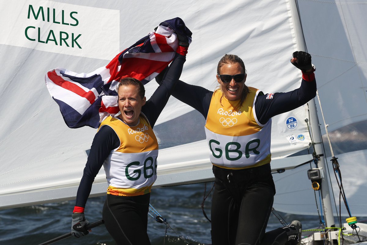 TeamGB's tweet photo. 🥇🥇🥈

@hannahmills1988 is the most successful female Olympic sailor of all-time 🙌

#TeamGB https://t.co/yr9KsClthn