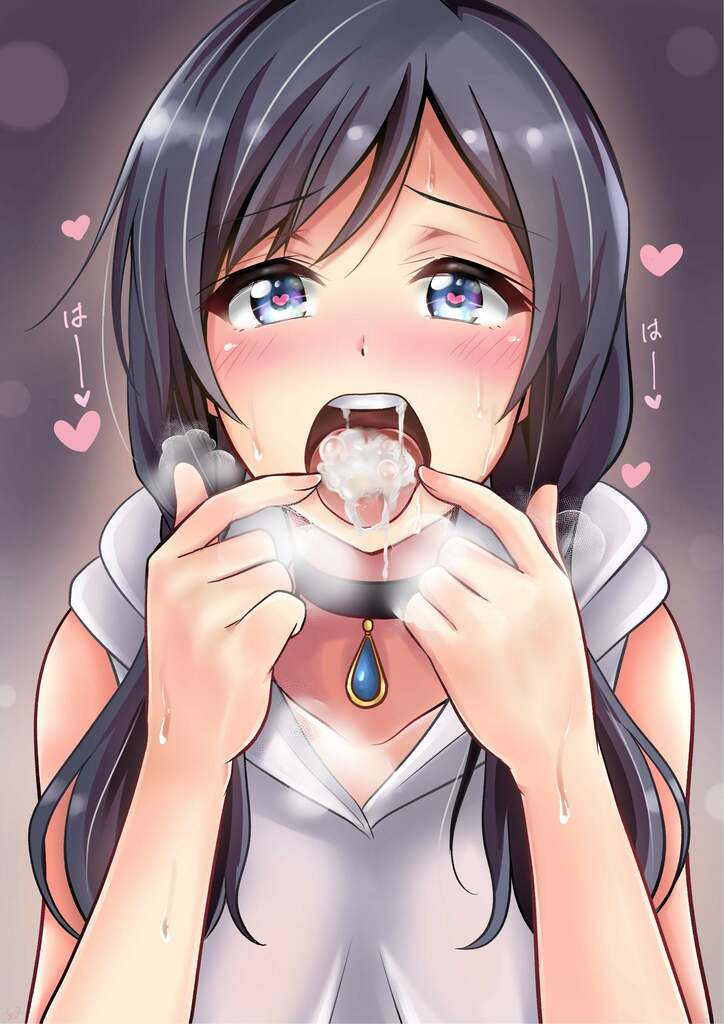 Outdoor anime woman cum