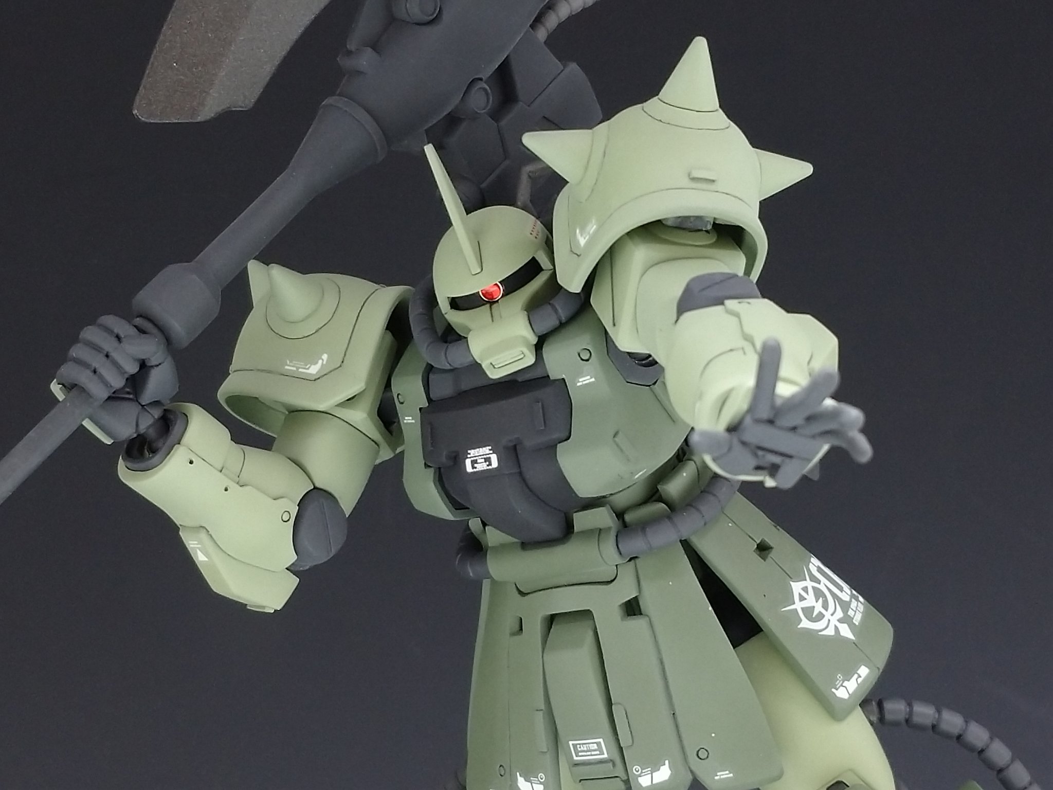 秦 Sin オルテガアックス装備のザク撮影しました W 斧が大きいから撮影がホント大変どうしようかと 高機動型とニコイチした足も相まって武芸者感があるんじゃ って思います ガンプラ T Co Yclkmijpo7 Twitter
