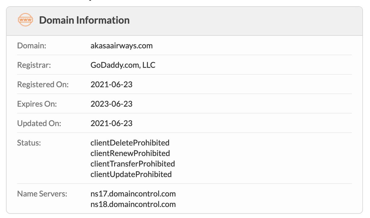 khabri_lal's tweet photo. How serious is "Akasa" ?

Flyakasa, Akasaair, airakasa, akasaairlines, akasaairways
 
Domains registered with .com and .in

🧐

Interesting times ahead... https://t.co/5zA9oev6ea
