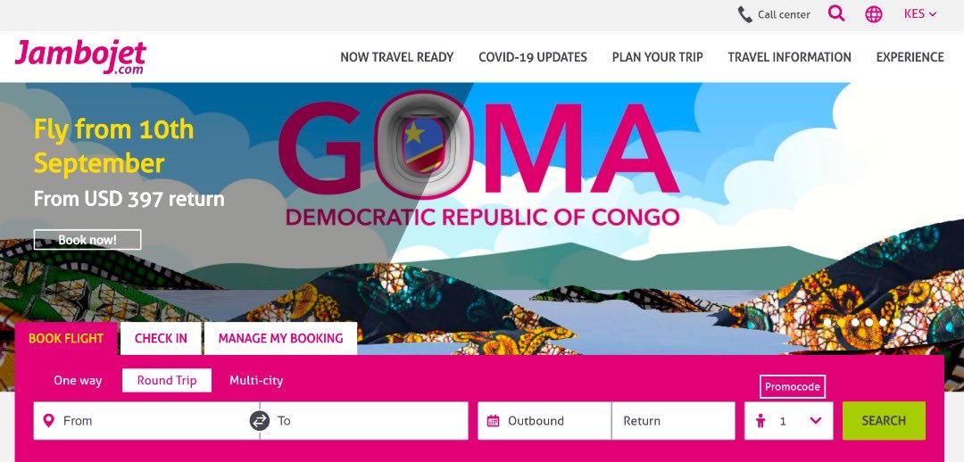 Goma tourné vers l’ouverture. ⁦<a href="/FlyJambojet/">FlyJambojet</a>⁩ lance sa ligne Nbo_Goma_Nbo (avec possible connexion sur Mombasa) à des prix très intéressants... au grand plaisir des “amoureux” des plages de Diani. 😁