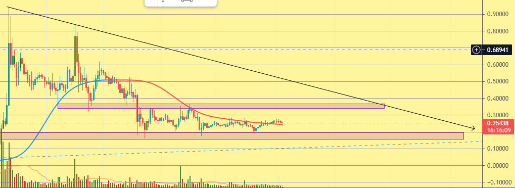 TrueBelieveR__'s tweet photo. #CHZUSDT still in the range between pink boxes and there is no good volume yet. 
Better to wait for a bottom or break up :)
#BTC #LUNA #SXP #KAVA #FET #Ontology #Sand https://t.co/3Jf6qJDmwp