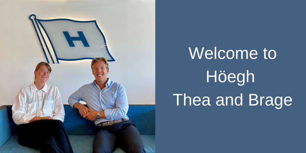 This week we welcomed our new #MaritimeTrainees Brage and Thea in the Oslo office. Straight into hybrid working, digital onboarding and learning how they can contribute to our green and digital transformation. #hoeghtrainee #ZeroEmissionsFuture #sustainableshipping